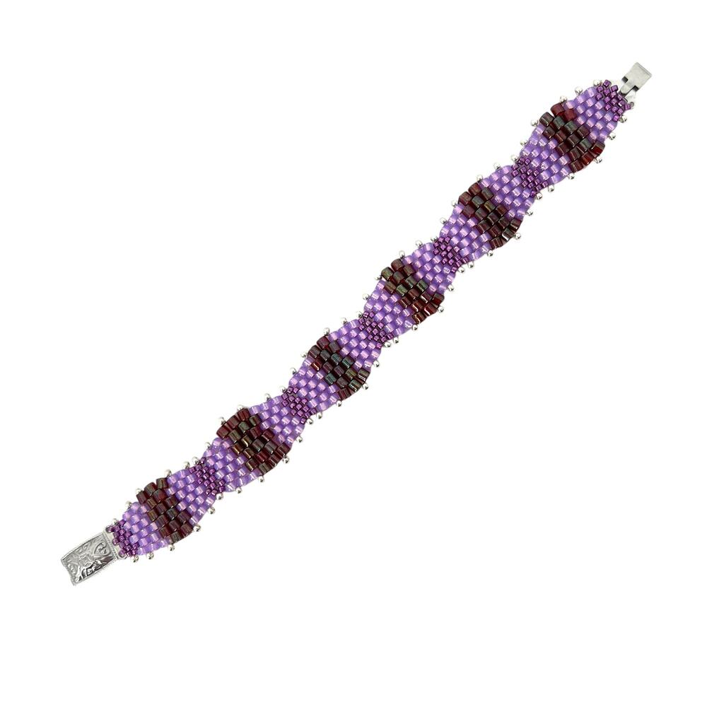 HANDMADE Violet Wave Bracelet 7.25'' Feminine Festival Fairy Boho Glam